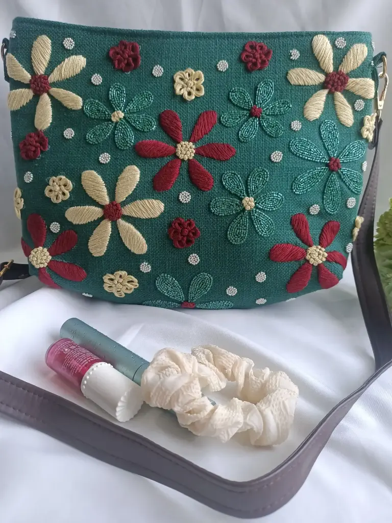 Green Half Moon Sling Bag