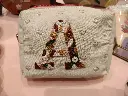 Hand Embroidered Initial Name Pouch (Pre -order only)